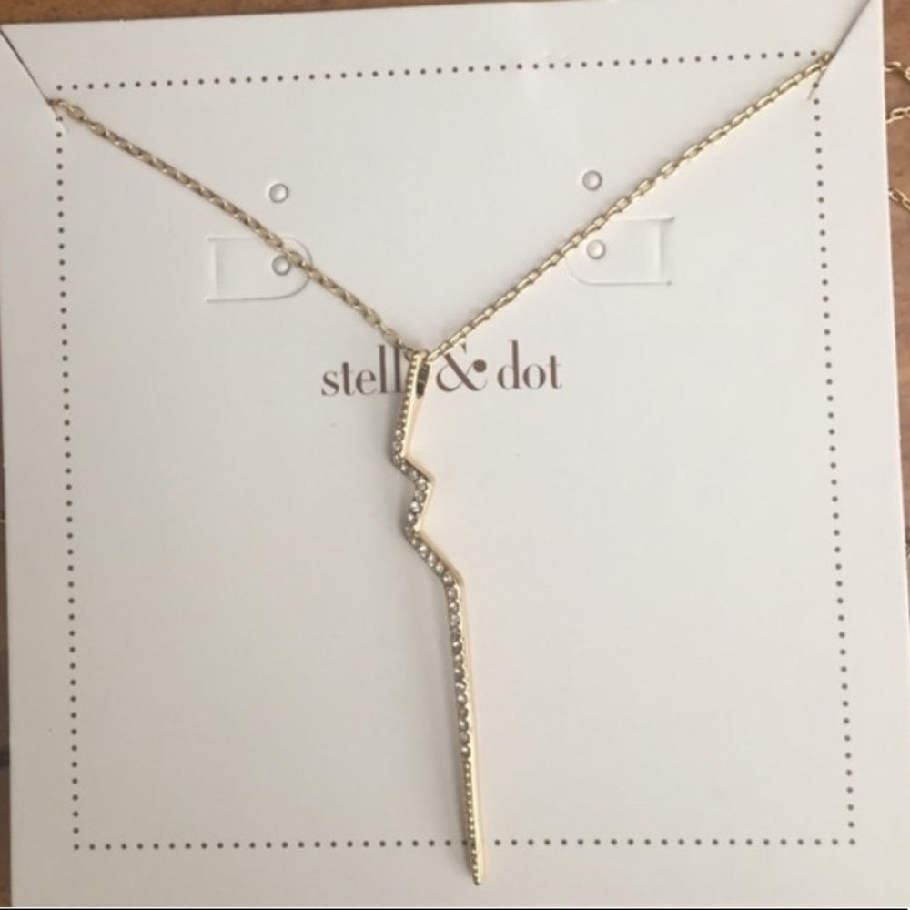 Stella & Dot | Pave⚡️TCB Jeweled Gold Delicate Dainty Lightning Bolt Nec… - Picture 3 of 3